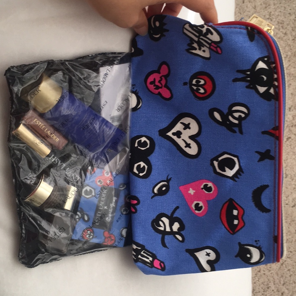 Estee Lauder skincare and makeup bag